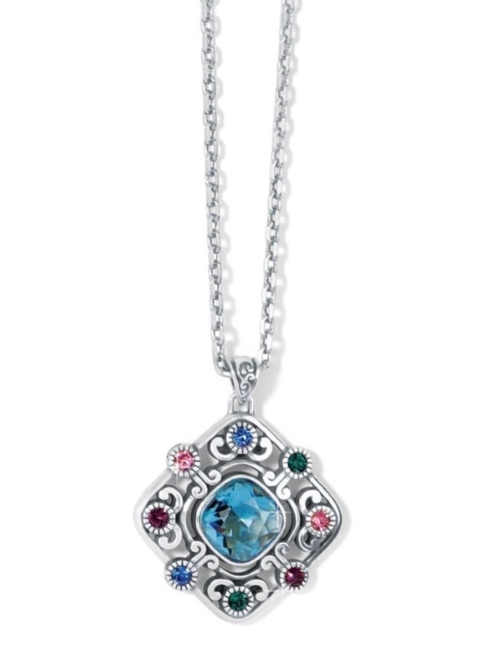 RARE BRIGHTON VTG+ ‘ELORA Gems’ SLVR Swarovski Crystal Gem Necklace - Retired!